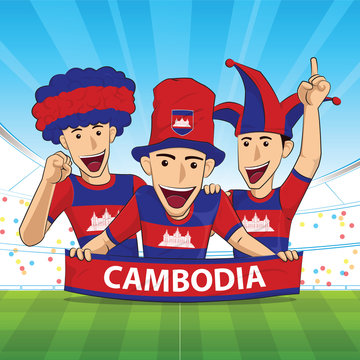 Cambodia Flag soccer support