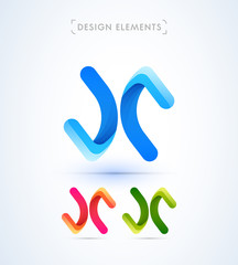 Abstract letter X logo template. Material design style