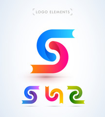 Abstract letter S synergy logo template. Material design style