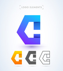 Abstract letter C logo template. Material design style