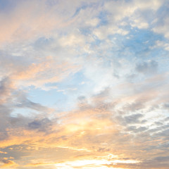 Naklejka na ściany i meble Early morning Sunrise with sun rays, sky and clouds