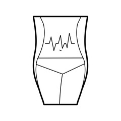 female torso with pulse graphic vector illustration design