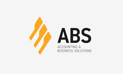 Accounting vector logo design template, Yellow folders symbol