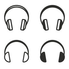 Headphone icon set.