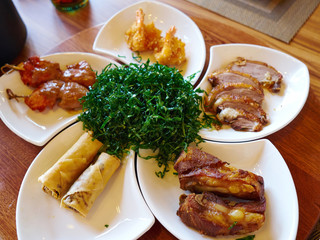 Chinese style meal appetizers
