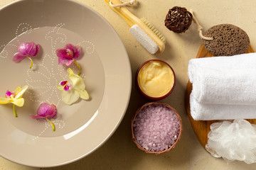 Spa products with orchids