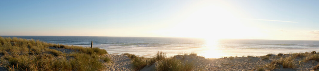 coucher de soleil dans la forêt pres de la dune de plage