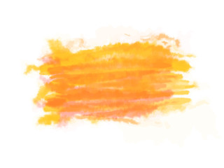 Yellow-orange watercolor brush strokes with space for your text. Vector illustration, isolated on white background.
