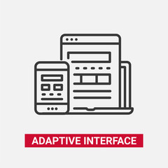 Fototapeta na wymiar Adaptive Interface - modern vector line design icon.
