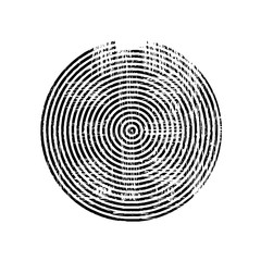 Black grunge concentric circle. Vector design element