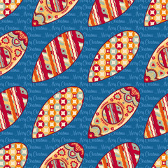 Merry Christmas balls. Seamless pattern.