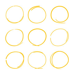 yellow hand drawn circle