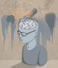 Illustrazione di malato di Parkinson o Alzheimer