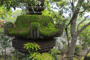 Japanese lantern in Suizenji Jojuen Garden, kumamoto Japan