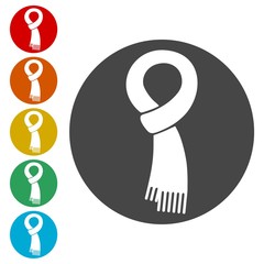 Scarf vector icons set - Illustration 