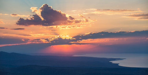 Kyrgyzstan Coastal Sunlight Rays