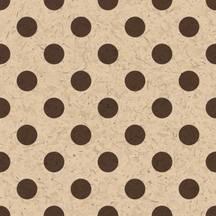 Beige and brown recycled cardboard with polka dot ornament, rough texture, vector