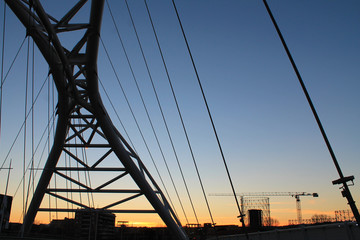 bridge at the sunset