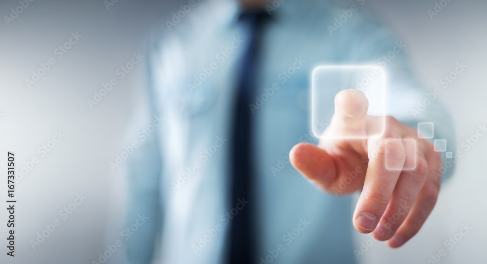 Canvas Prints businessman surfing on internet with digital tactile interface 3d rendering