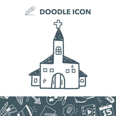 Obraz premium church doodle