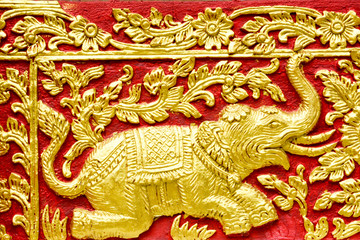 chang sculpture for wall architecture Thai