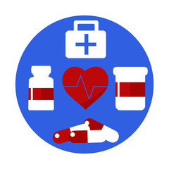 Set of flat design concept icons for medicine. Vector
