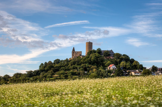 Burg Gleiberg mit Sommerwiese 