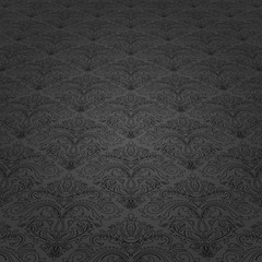 Oriental vector dark pattern with arabesques and floral elements. Traditional classic ornament. Vintage pattern with arabesques