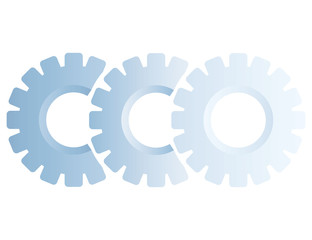 gear process diagram template on white background