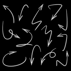 hand drawn arrows on black background