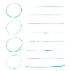 Obraz premium underline set and circle marker for highlighting text