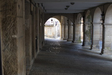 old street of the city of orense in galicia, spain