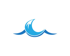 Fototapeta na wymiar Water wave Logo Template 
