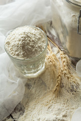 Glass with flour