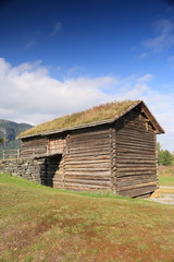 Fototapeta na wymiar wooden shed in Norway