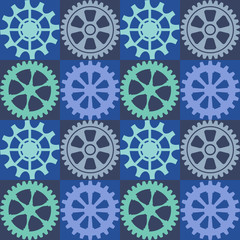 Seamless background of color gear wheels. Vector illustration.