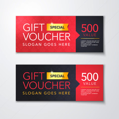 Vector illustration, gift voucher template with clean and modern premium  pattern