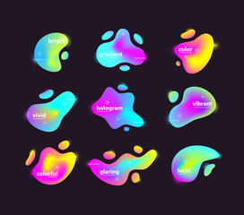 Abstract vivid blots on dark background