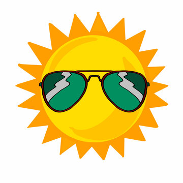 Sun wearing sunglasses 