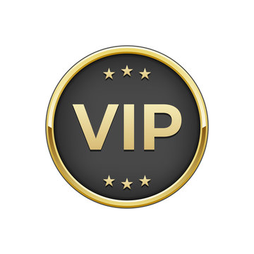 Gold black "Vip" badge  
