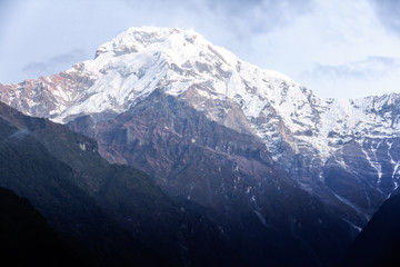 High mountains in the Himalaya, Pokhara, Nepa