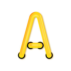 Obraz premium Neon tube style light letter A. Glowing neon Capital letter. 3D rendering