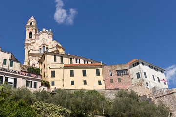 Fototapeta na wymiar Cervo - small, ancient town built on top of a hill along the Italian Riviera, Liguria, Italy 
