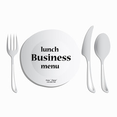 Business lunch menu, vector