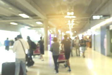 Airports in Asia and travel. Blurred bokeh background.