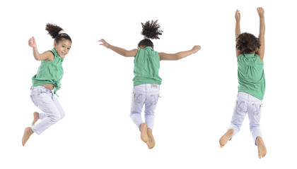 Multiple Poses of A Girl Jumping in the Air