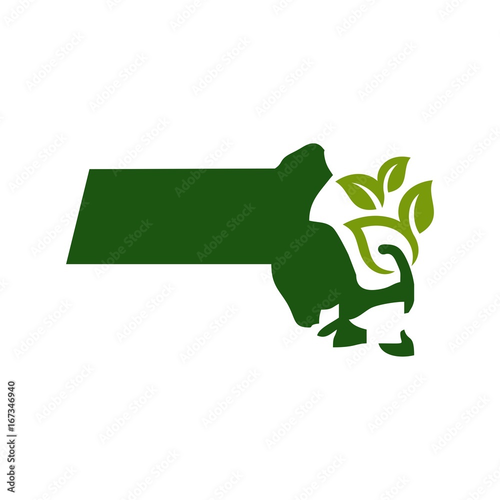 Canvas Prints massachusetts vector logo. nature logo.