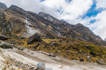 Fototapeta na wymiar Landscape on the road trip to Annapurna Base Camp Nepal
