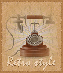 retro style poster old phone vector illustration