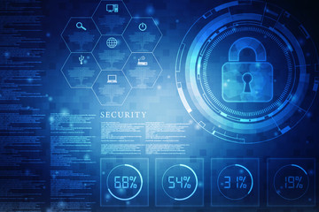 Abstract Technology background.Security concept with padlock icon